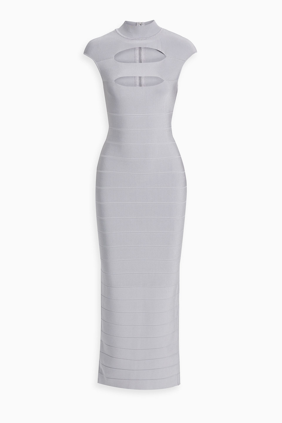 Herve Leger Cutout Bandage Maxi Dress In Slate Blue