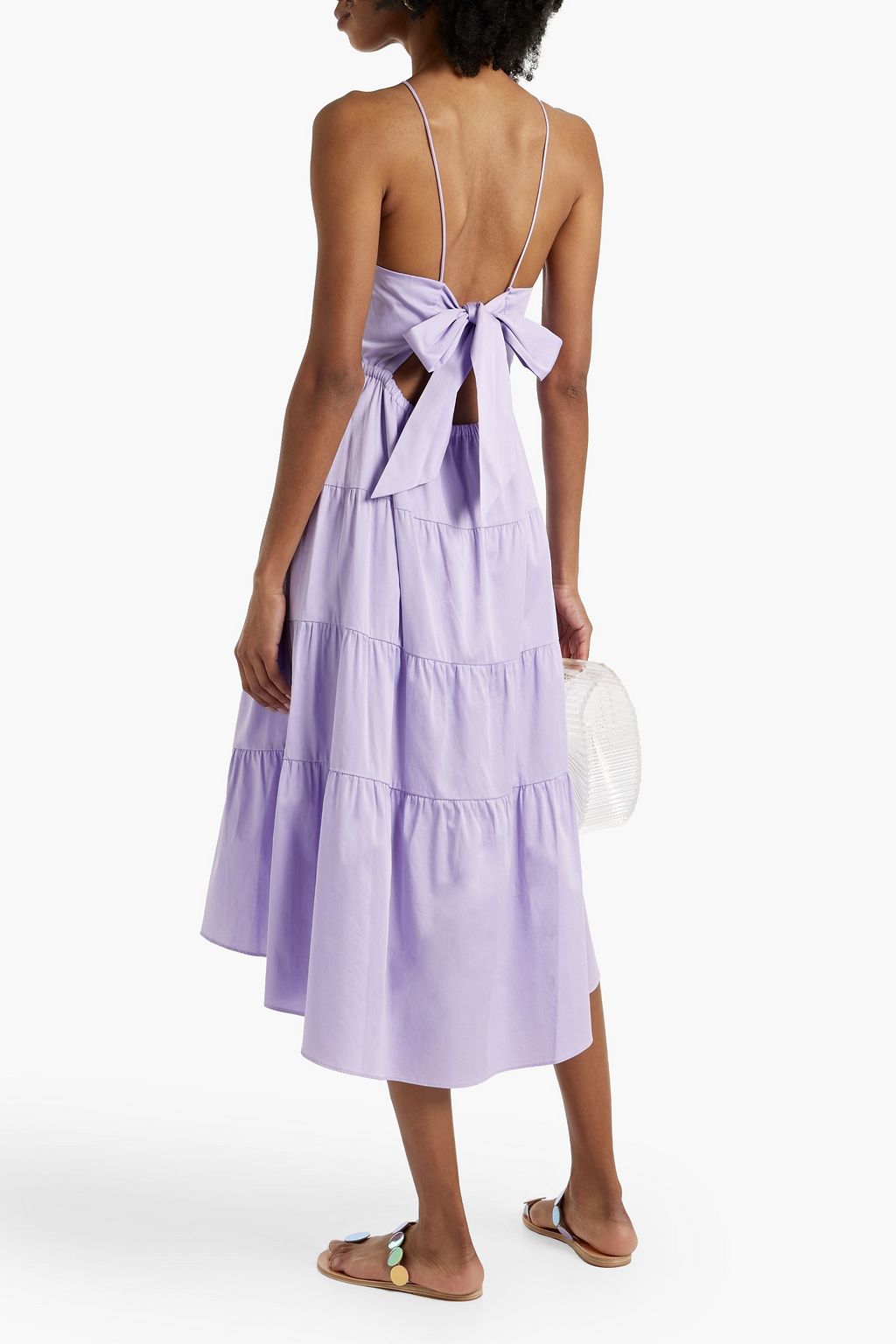 ALICE + OLIVIA Hartley tiered cotton-blend poplin midi dress