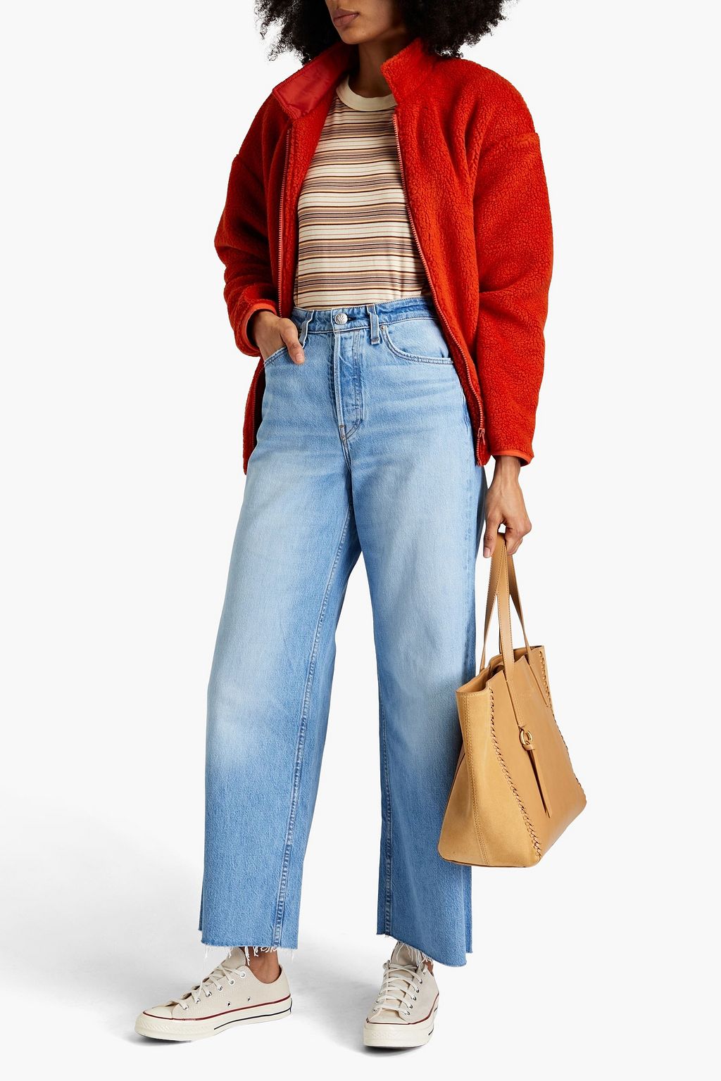 RAG & BONE Maya faded high-rise wide-leg jeans