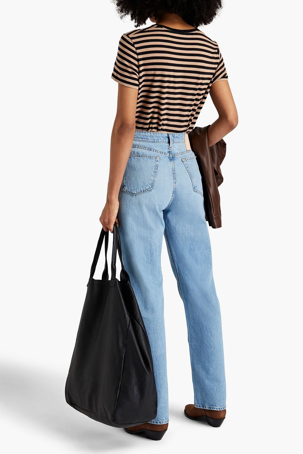 RAG & BONE بنطلون جينز «أليكس» بقصة أرجل مستقيمة وخصر مرتفع بلون باهت