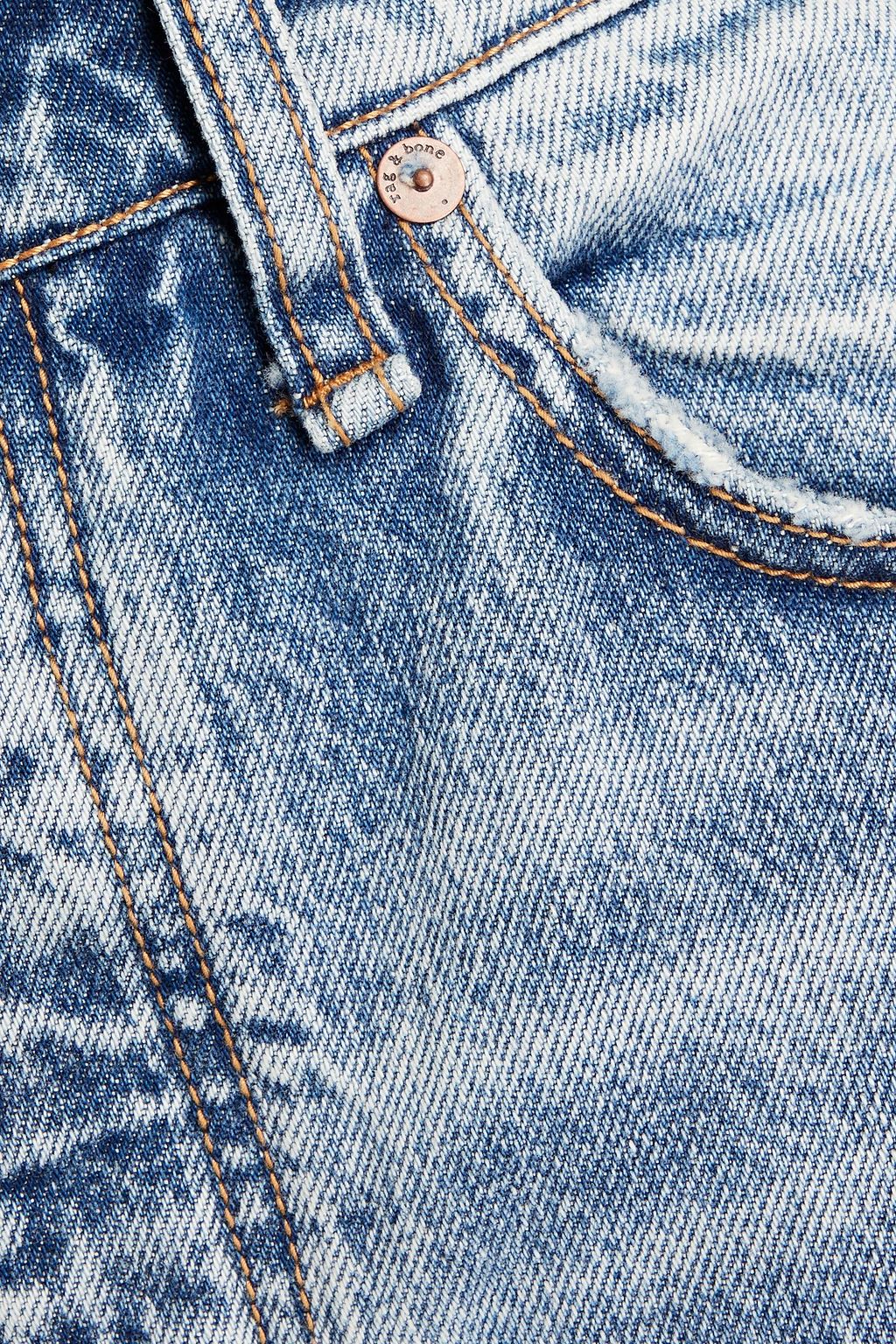 RAG & BONE بنطلون جينز «نينا» بقصة أرجل مستقيمة وخصر مرتفع وبتصميم ممزّق
