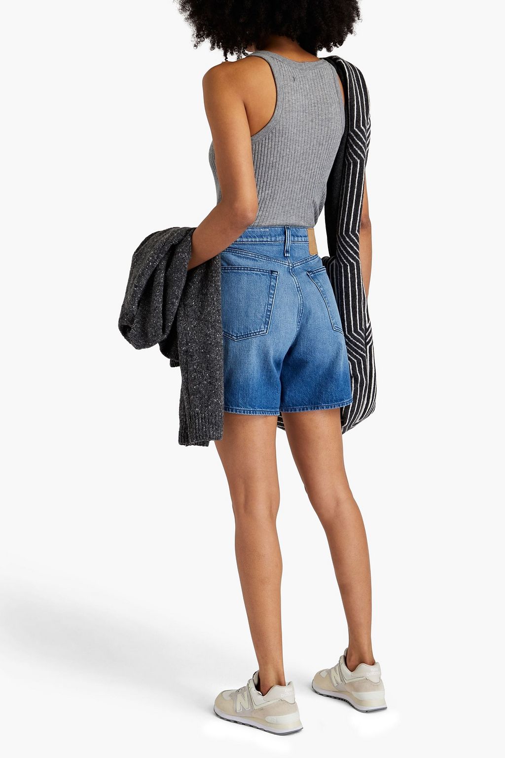 RAG & BONE شورت «مايا» من الجينز بلون باهت