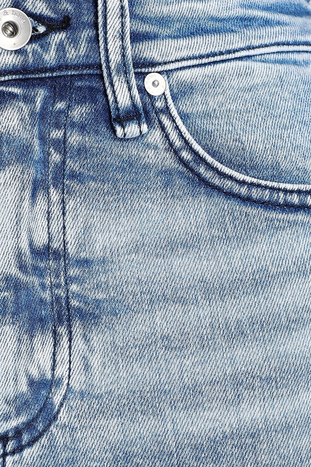 RAG & BONE بنطلون جينز «نينا» بخصر مرتفع وقصة سكيني ولون باهت
