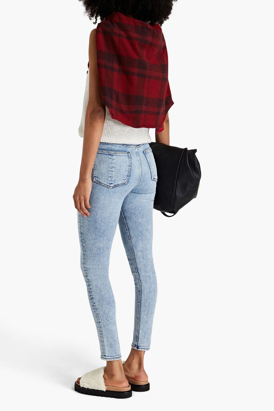 Shop Rag & Bone Nina Faded High-rise Skinny Jeans In Light Denim