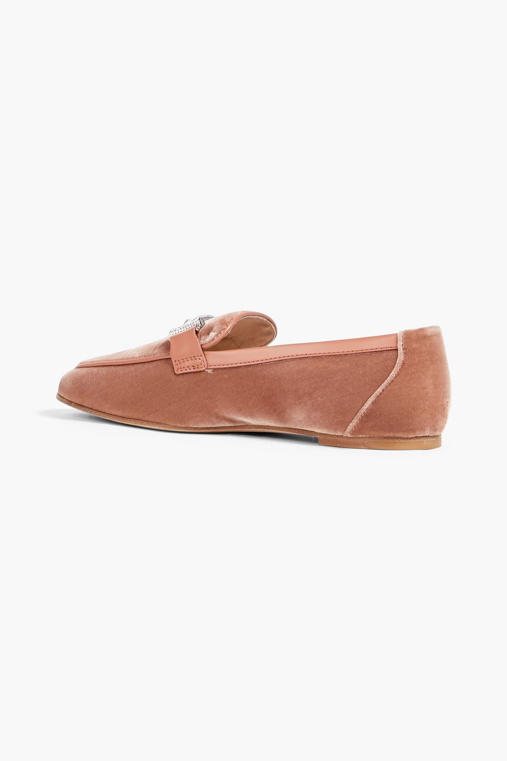 TOD'S Crystal-embellished velvet loafers