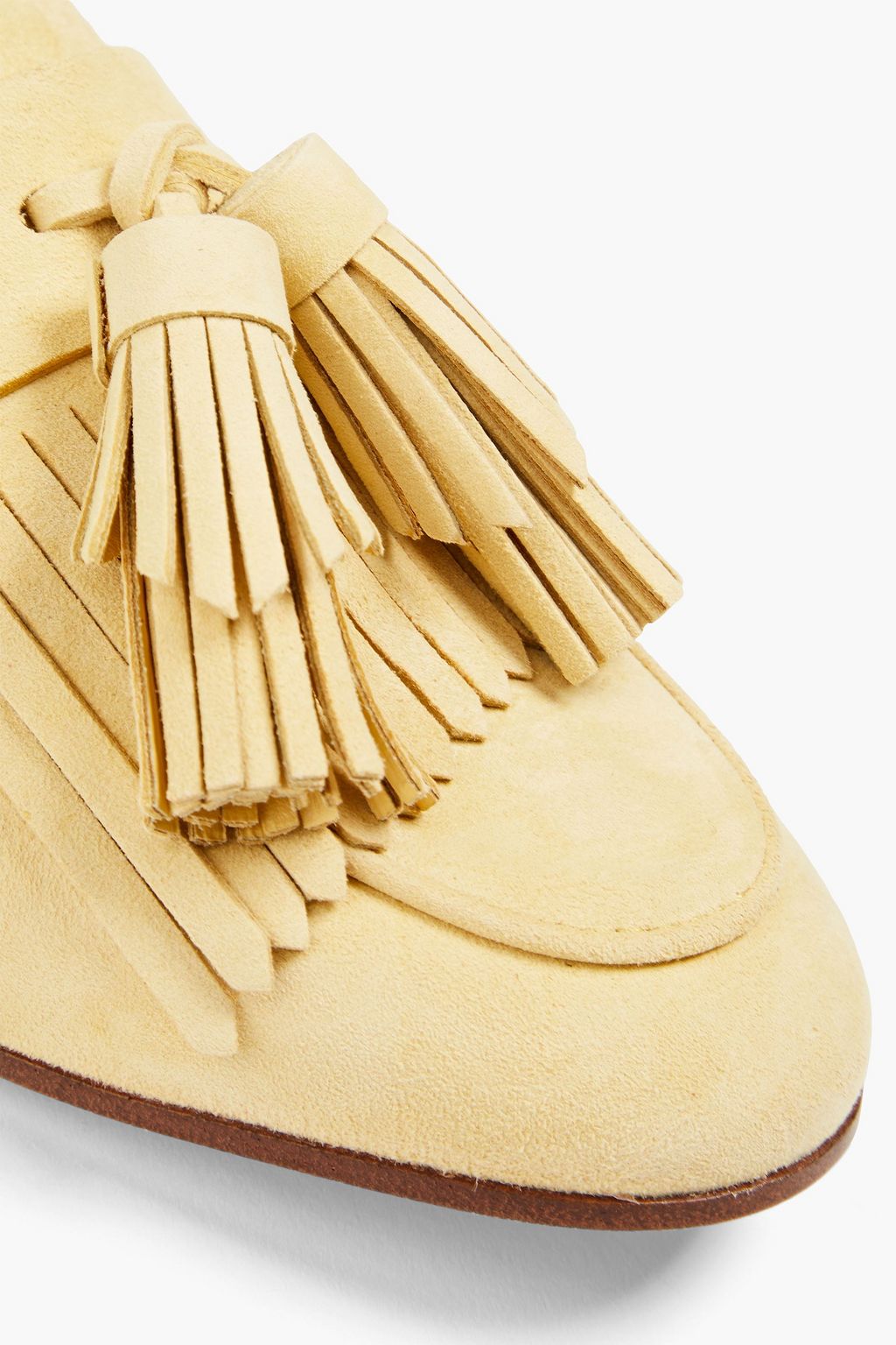 TOD'S Fringed tassled nubuck mules