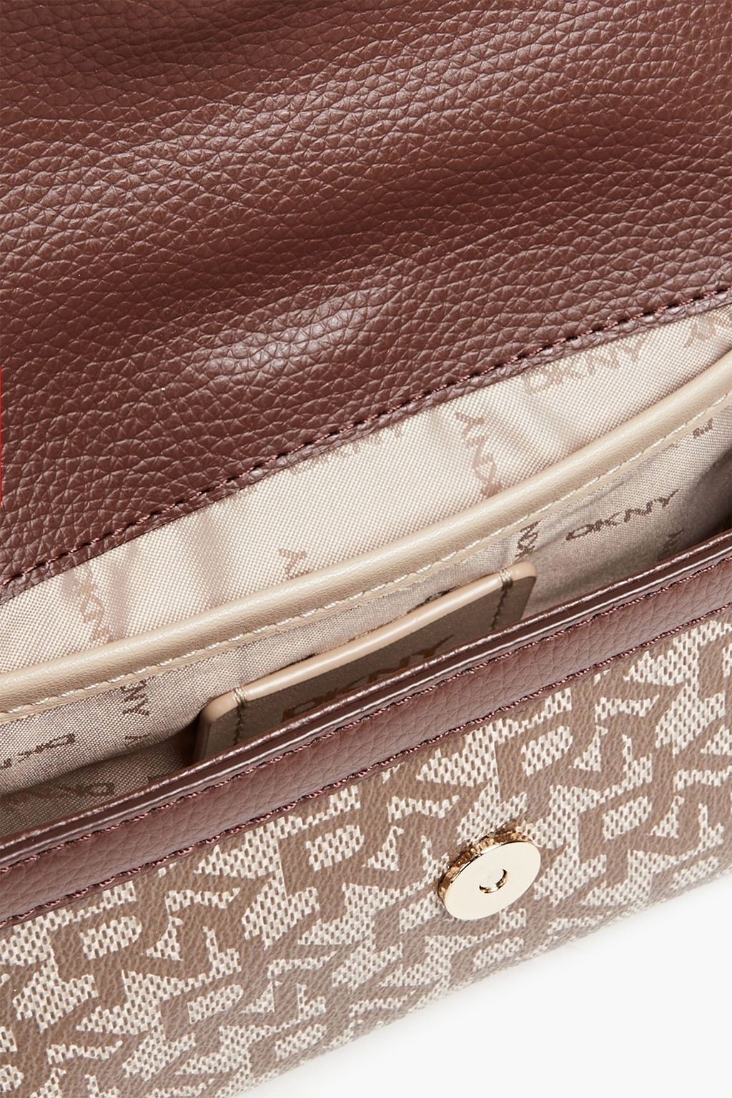 DKNY Logoprint faux texturedleather shoulder bag Sale up to 70 off