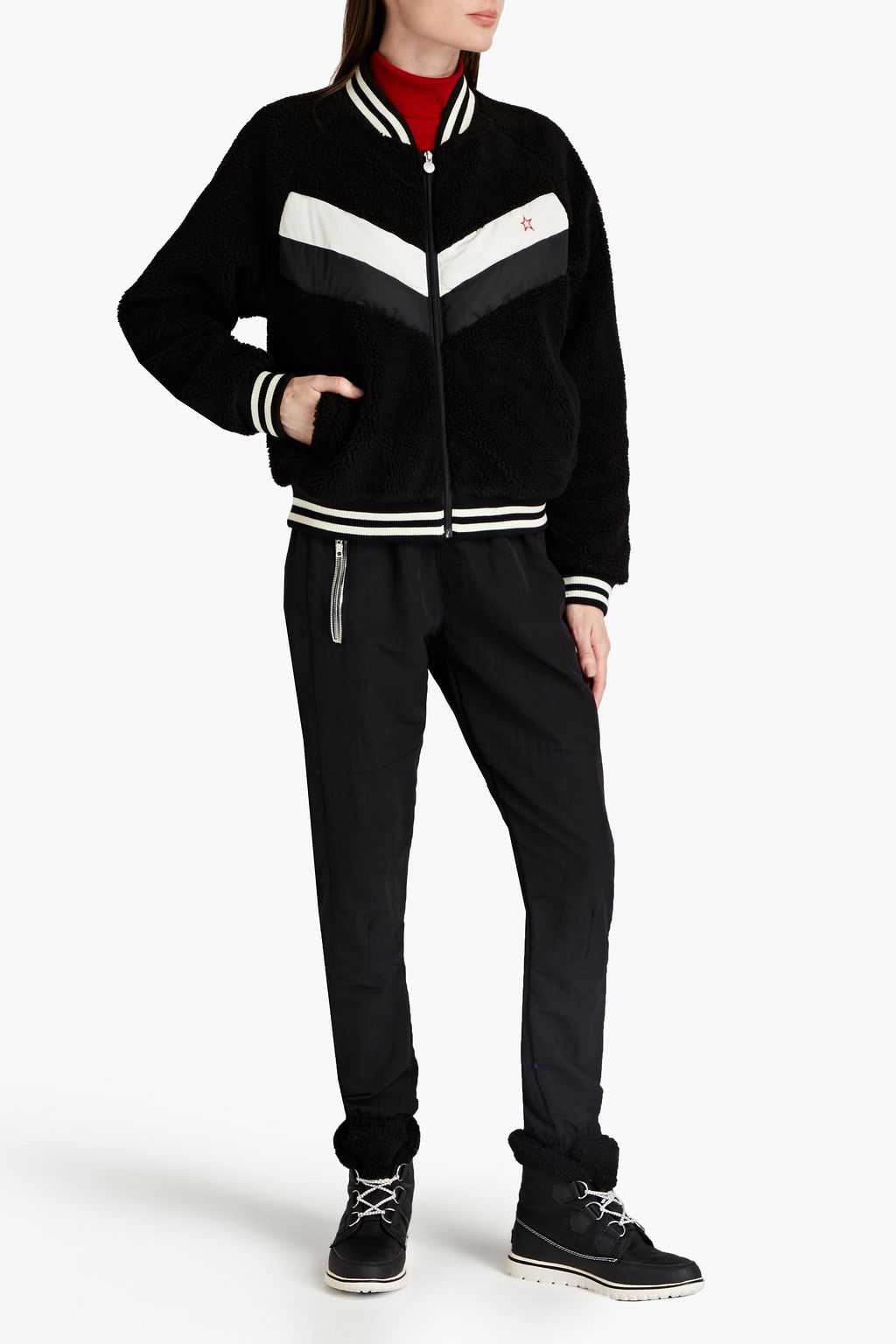 PERFECT MOMENT Striped fleece jacket
