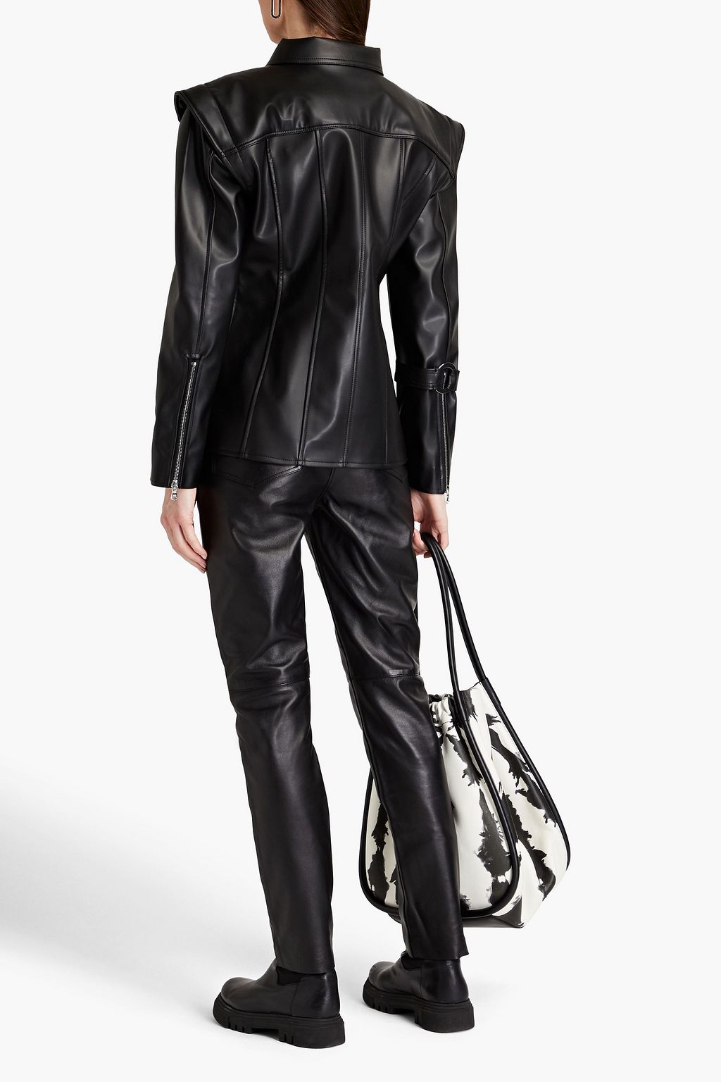 BITE STUDIOS Convertible faux leather jacket
