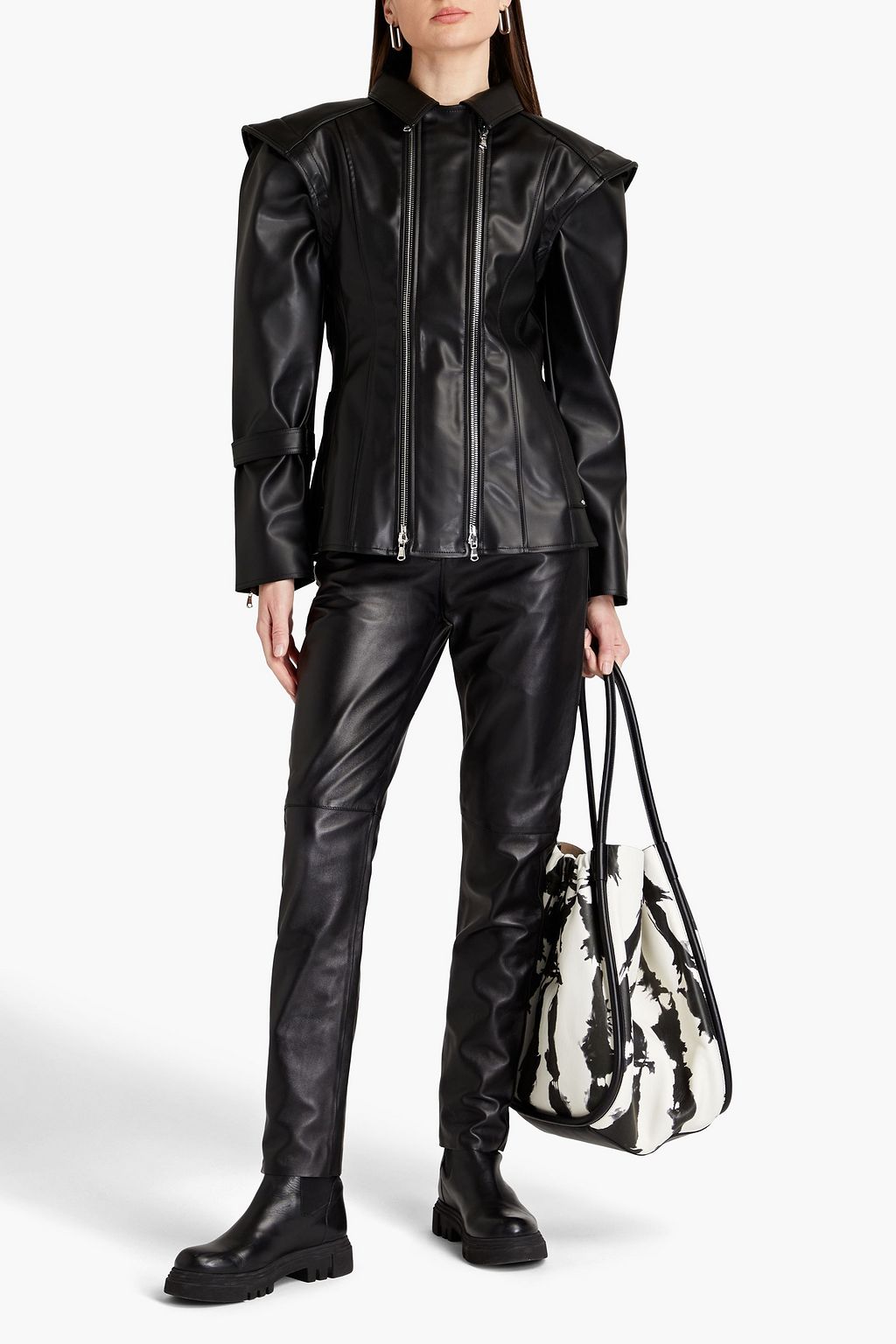 BITE STUDIOS Convertible faux leather jacket