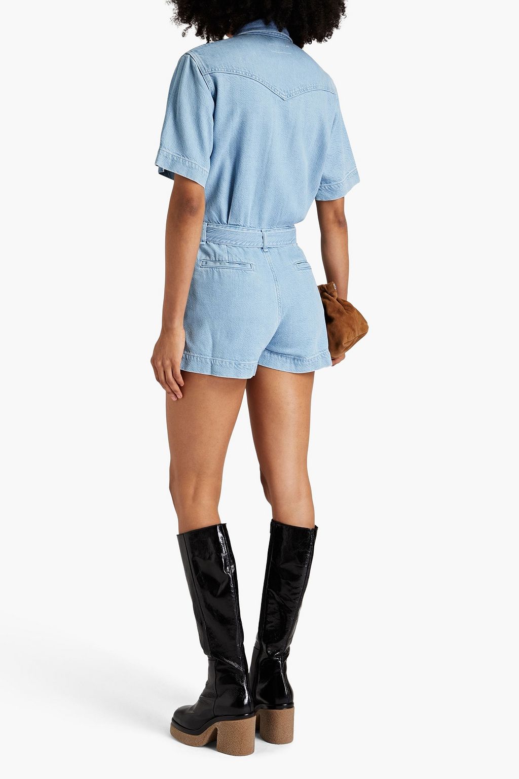 RAG & BONE بلاي سوت من الجينز مزوّد بحزام