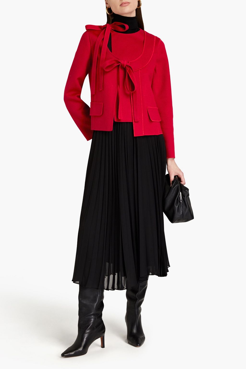OSCAR DE LA RENTA Wool and cashmere-blend felt jacket