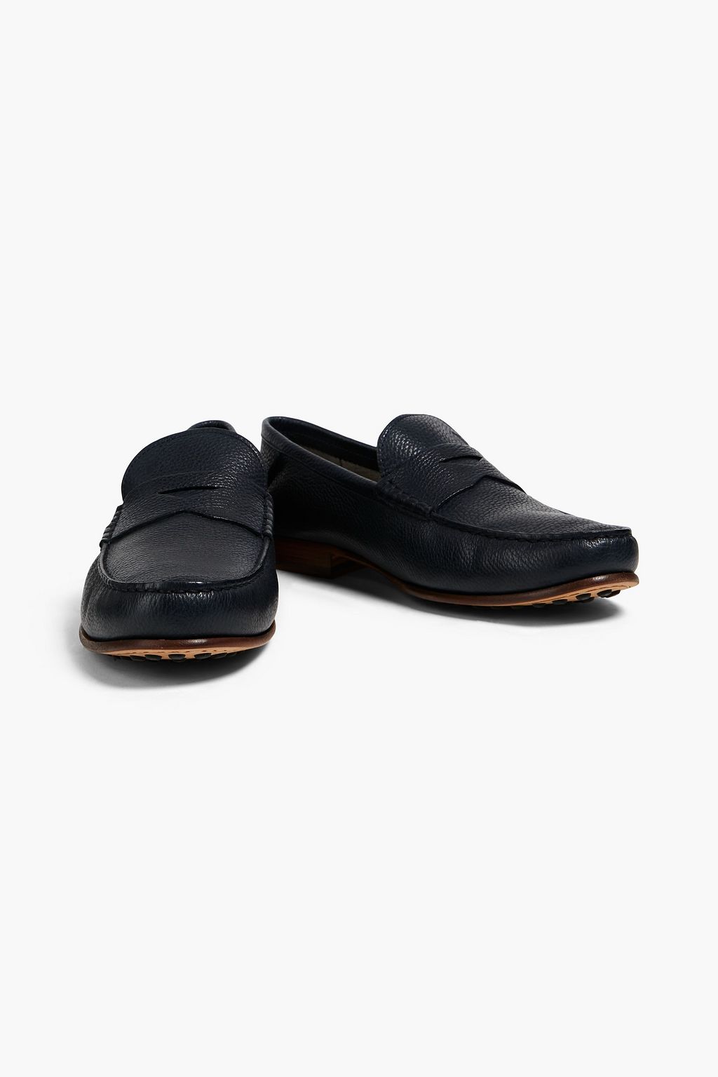 TOD'S Pebbled-leather penny loafers