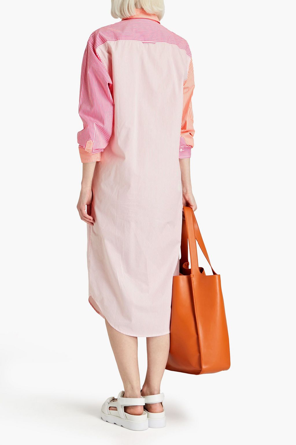 SOLID & STRIPED The Oxford striped cotton-poplin midi shirt dress