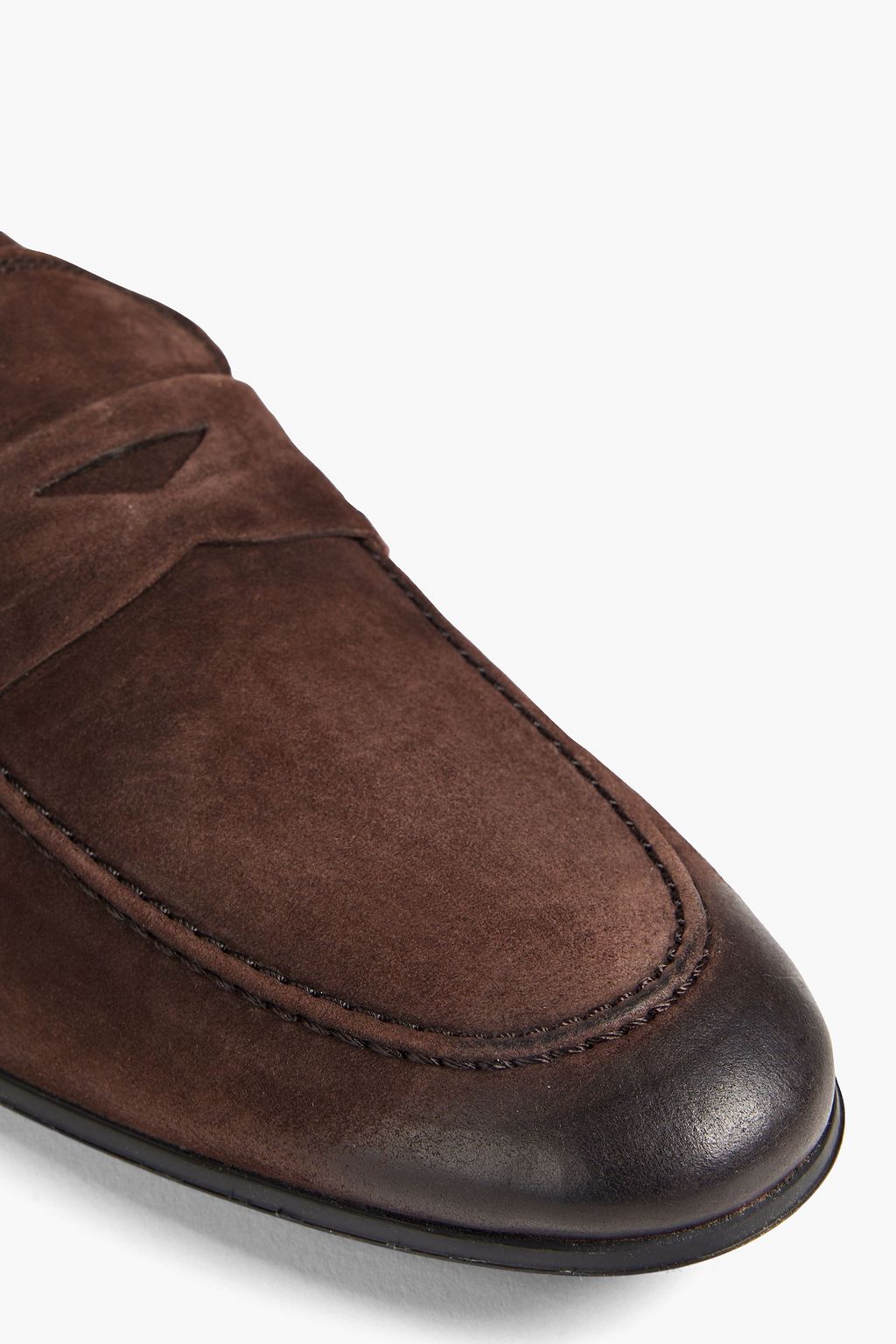 TOD'S Burnished-suede penny loafers