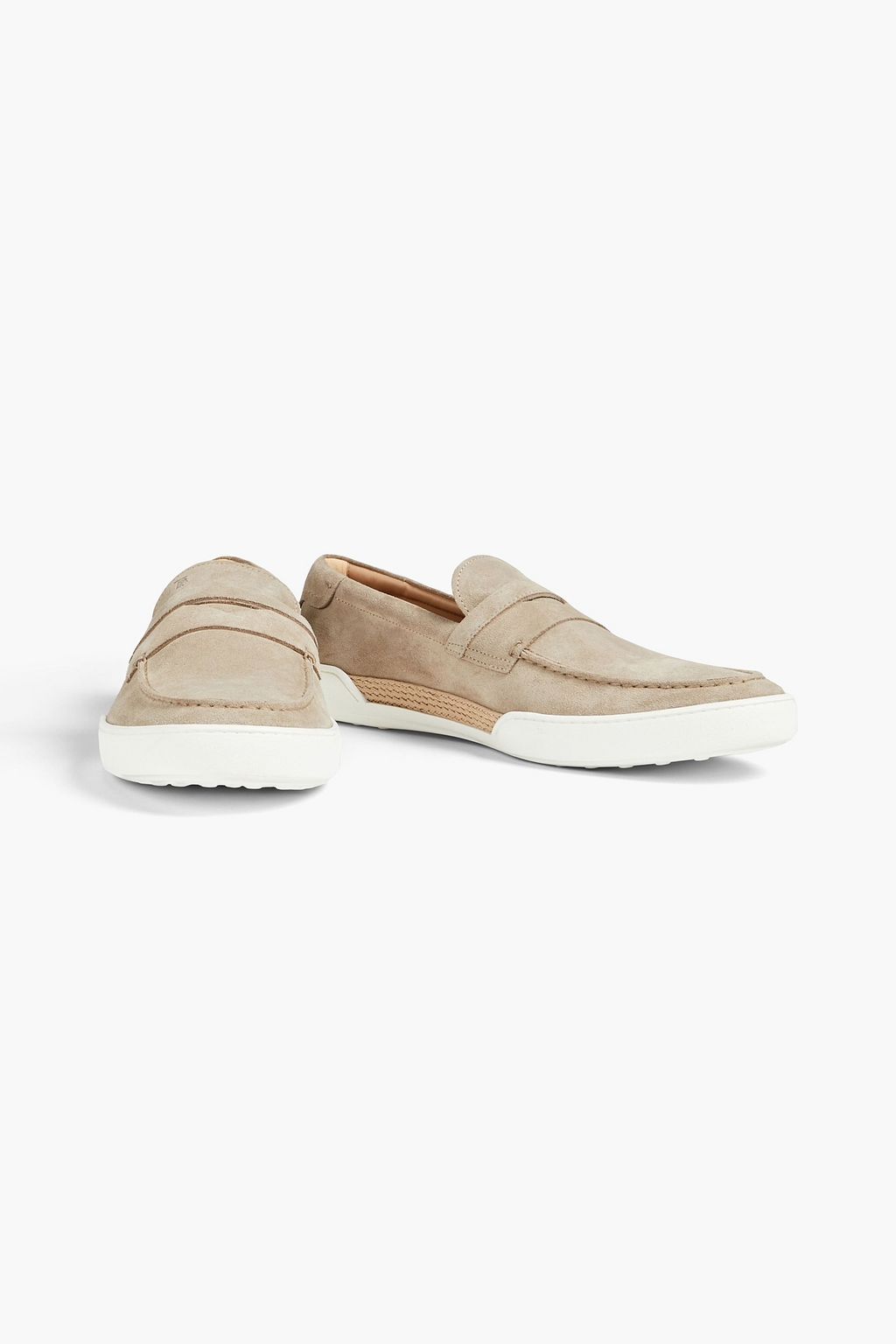 TOD'S Two-tone suede penny loafers