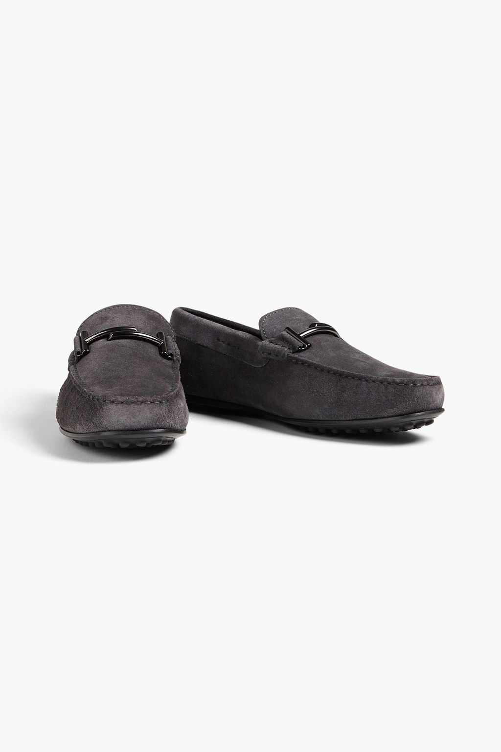 TOD'S Double T embellished suede driving shoes