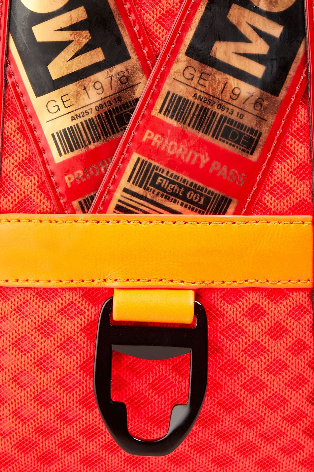 MCM Appliquéd neon mesh backpack