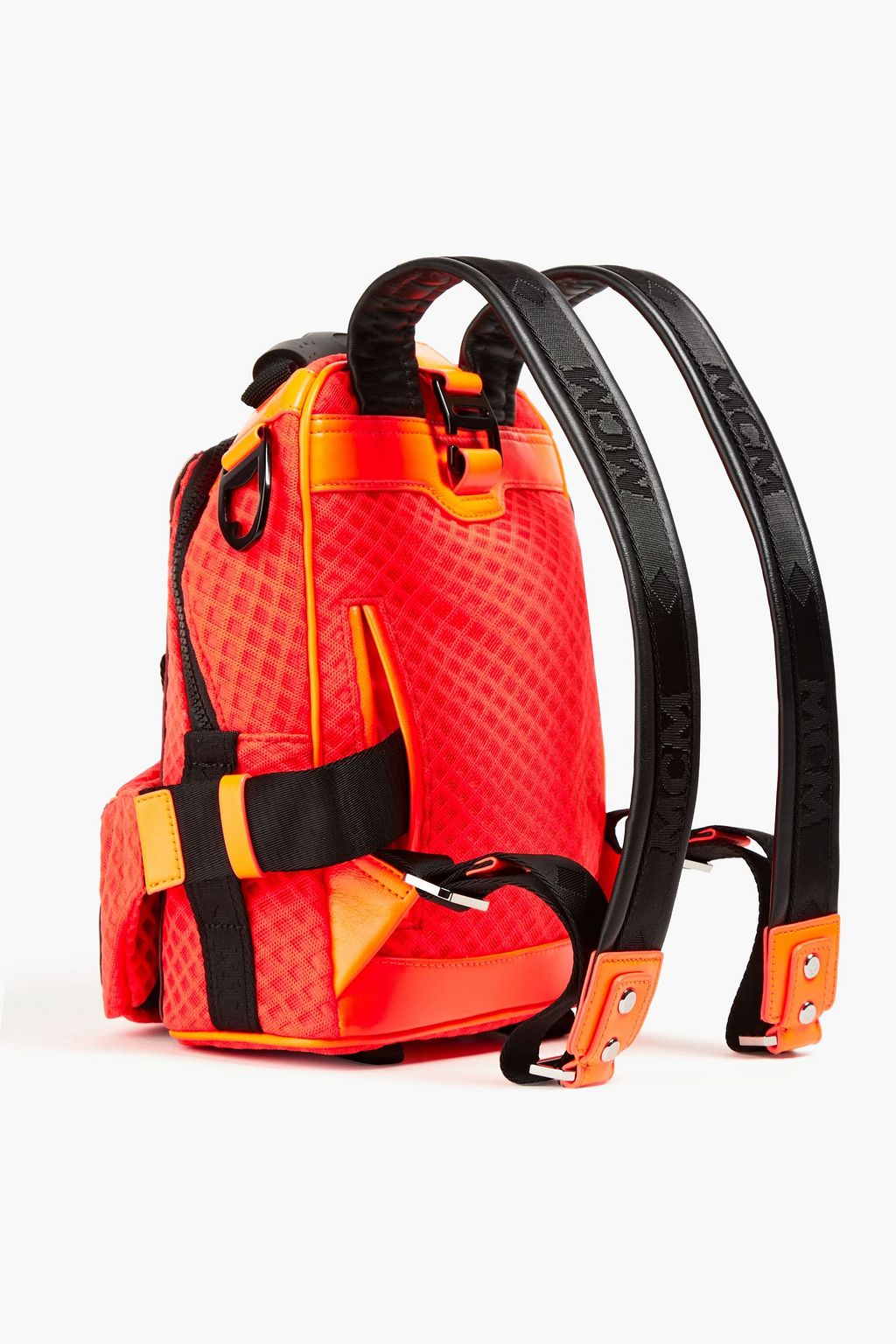 MCM Appliquéd neon mesh backpack