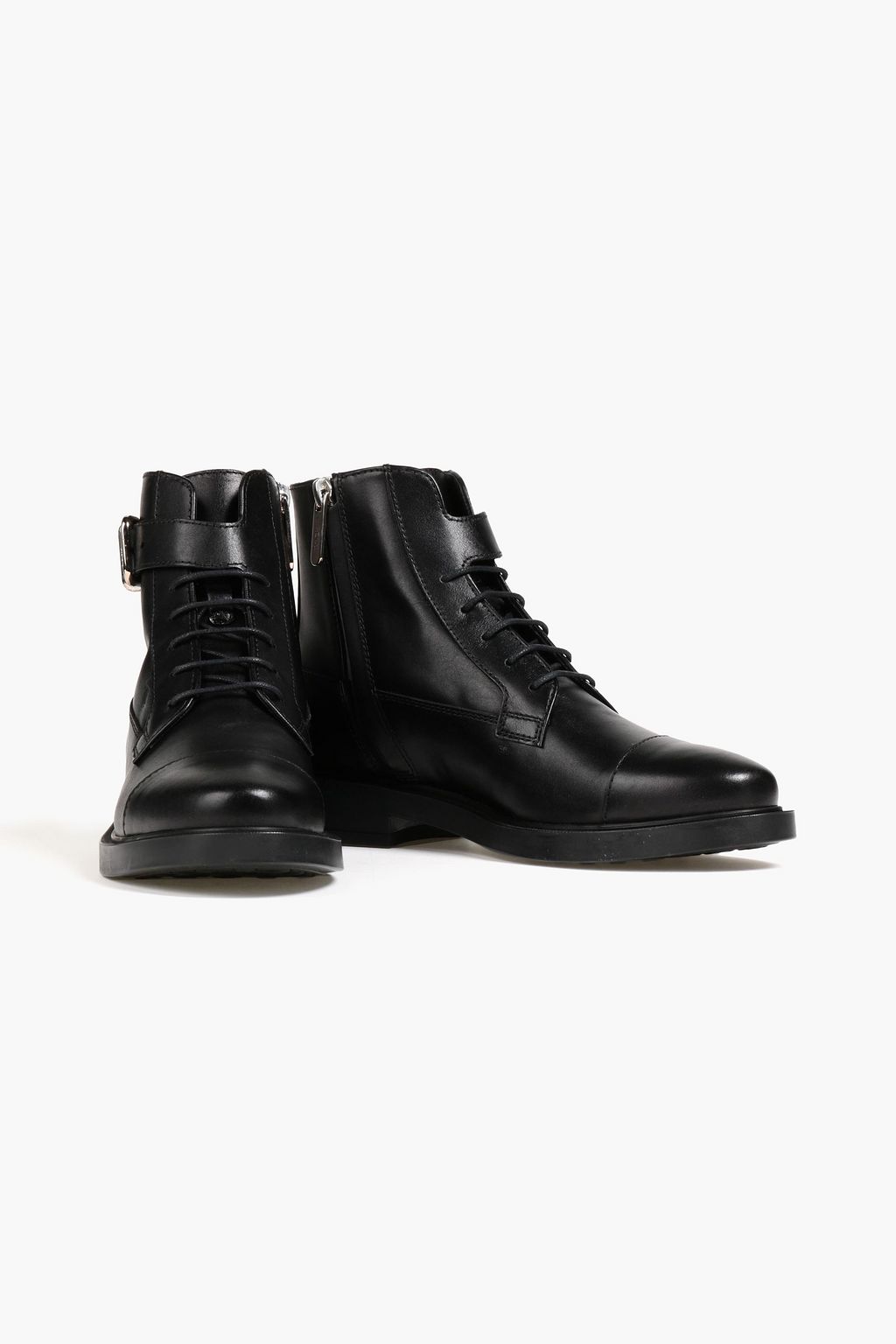 TOD'S Buckled leather combat boots