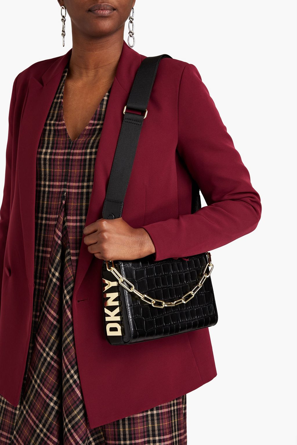 DKNY Kym croc-effect leather shoulder bag