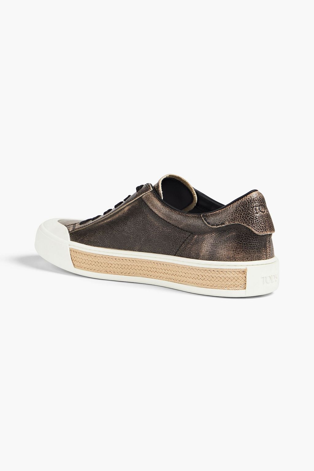 TOD'S Faded pebbled-leather sneakers