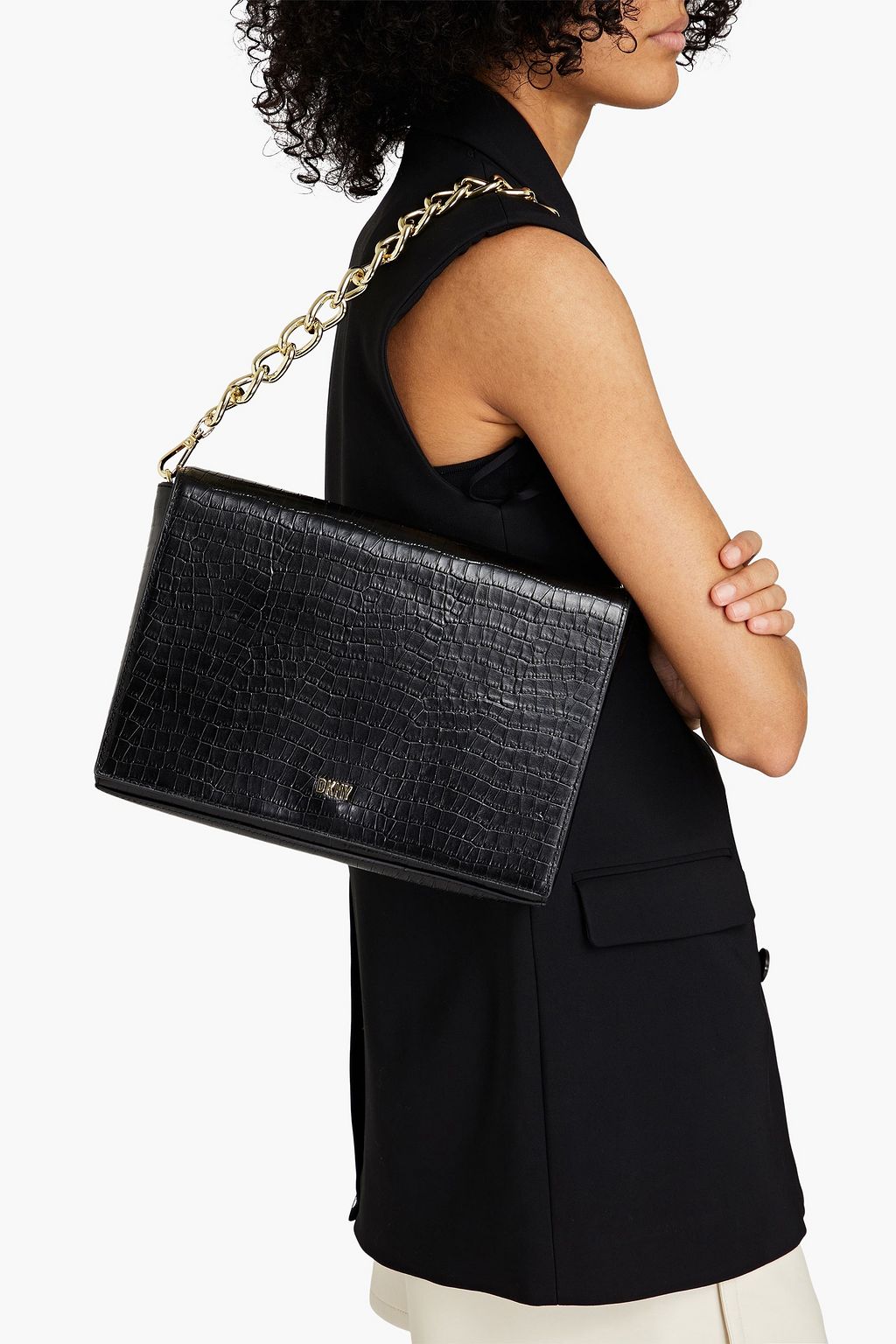 DKNY Taylor croc-effect leather shoulder bag