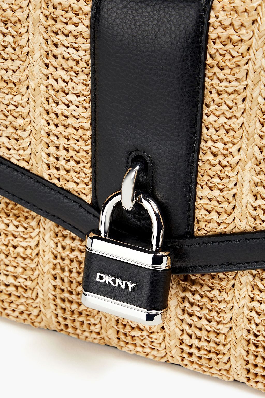 DKNY Ella faux raffia shoulder bag