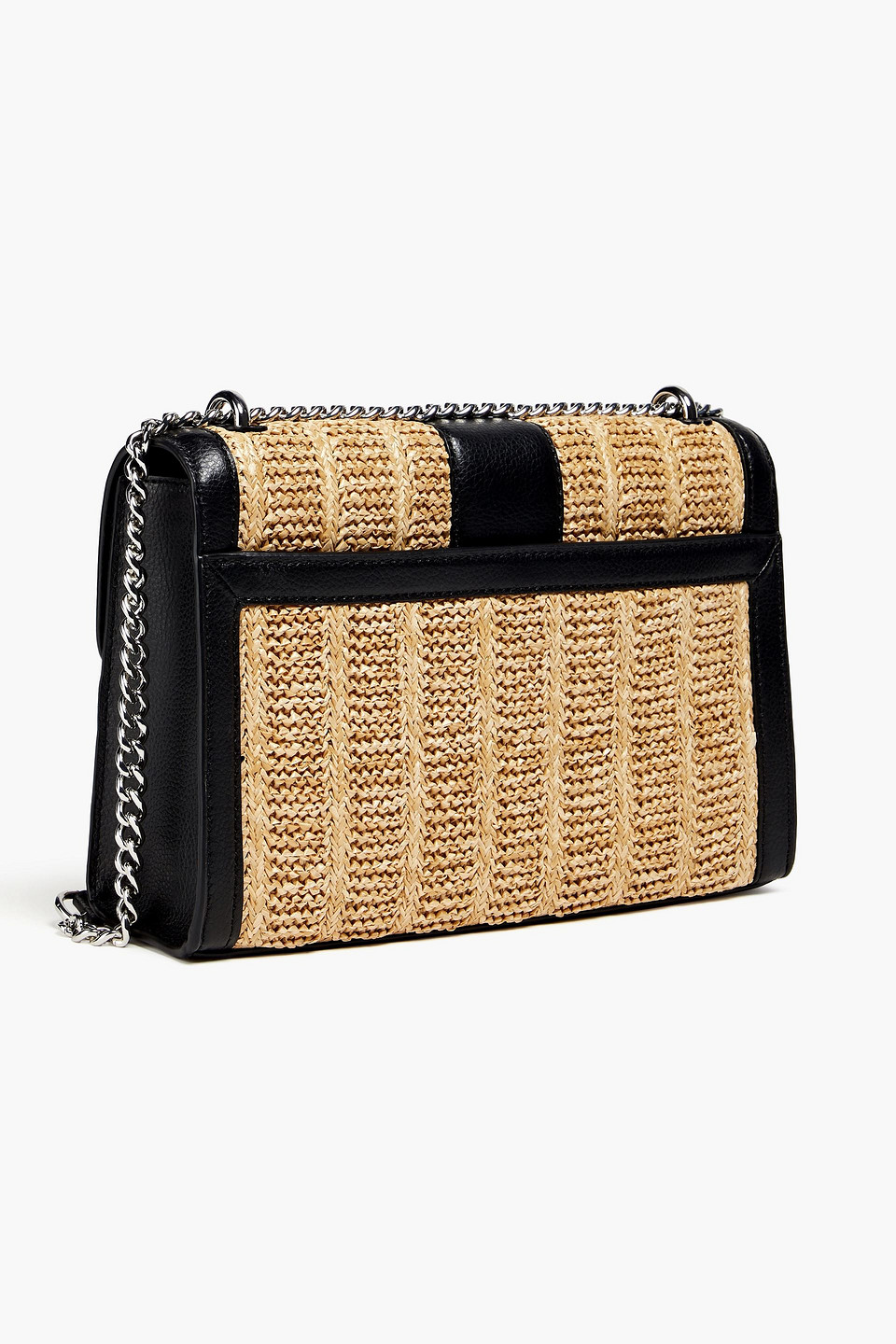 DKNY SLEEPWEAR ELLA FAUX RAFFIA SHOULDER BAG