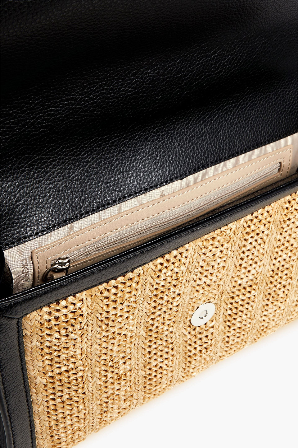 DKNY SLEEPWEAR ELLA FAUX RAFFIA SHOULDER BAG