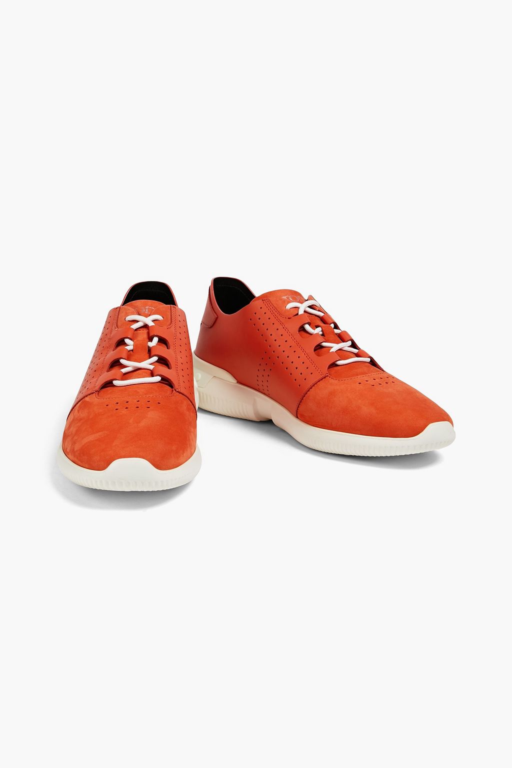 TOD'S Two-tone leather and nubuck sneakers
