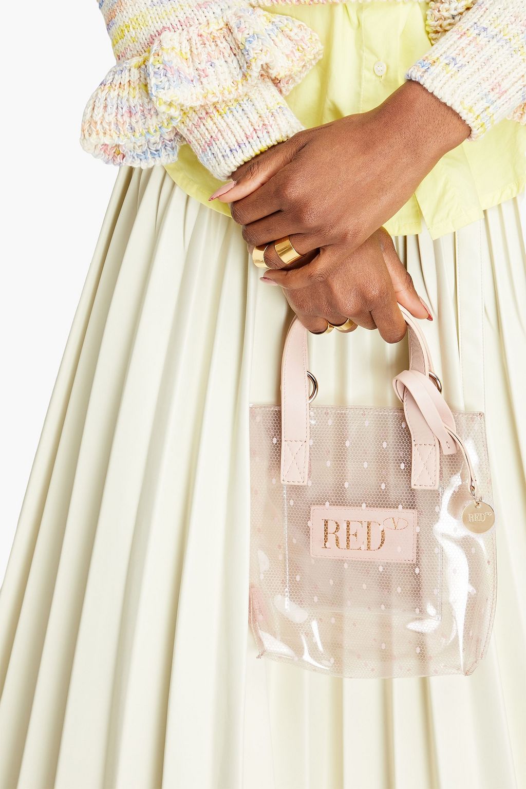 RED(V) Point d'esprit and PVC tote