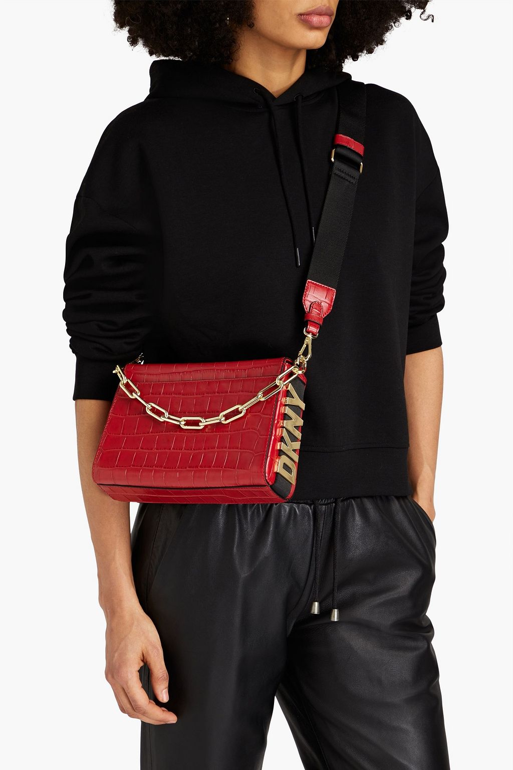 DKNY Kym croc-effect leather shoulder bag