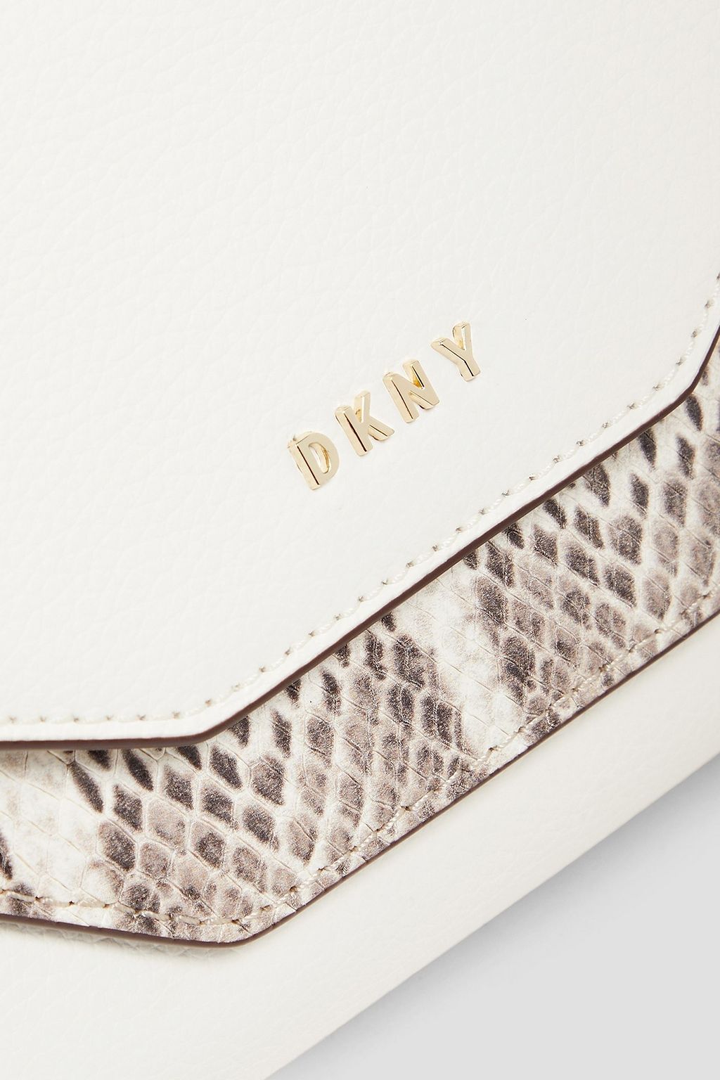 DKNY Lisa snake-effect and pebbled-leather shoulder bag