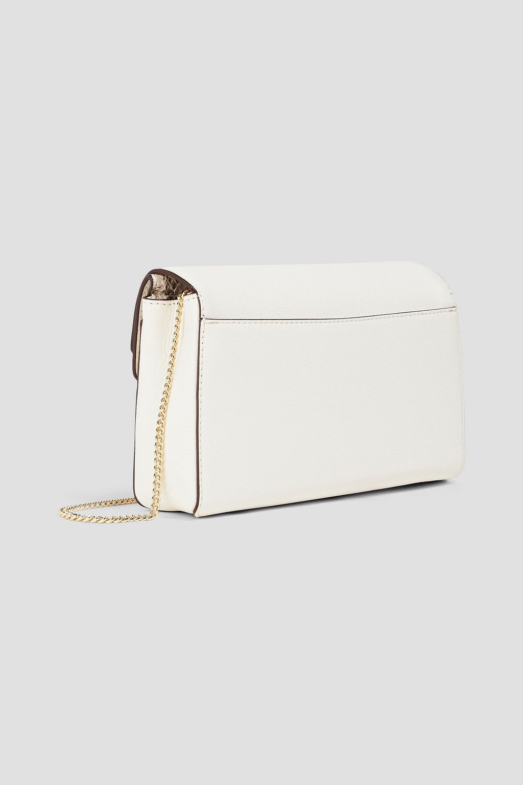 DKNY Lisa snake-effect and pebbled-leather shoulder bag