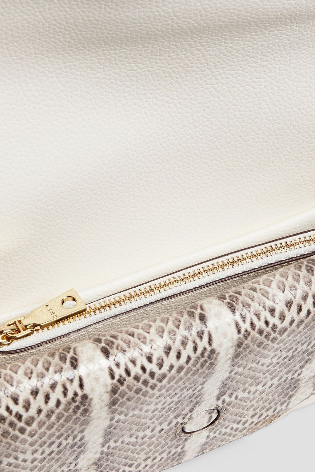 DKNY Lisa snake-effect and pebbled-leather shoulder bag