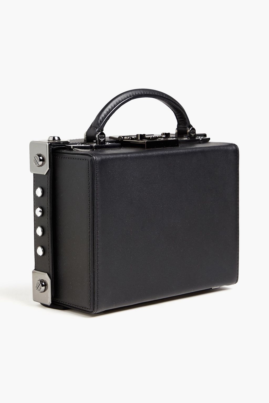 MCM Berlin embellished metallic leather box clutch