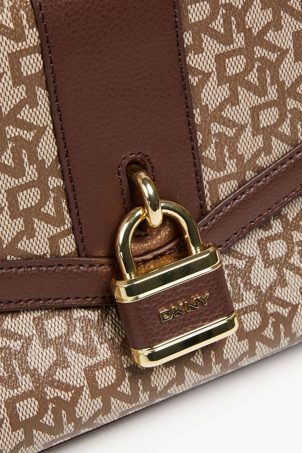 DKNY Ella leathertrimmed logoprint coated canvas shoulder bag Sale