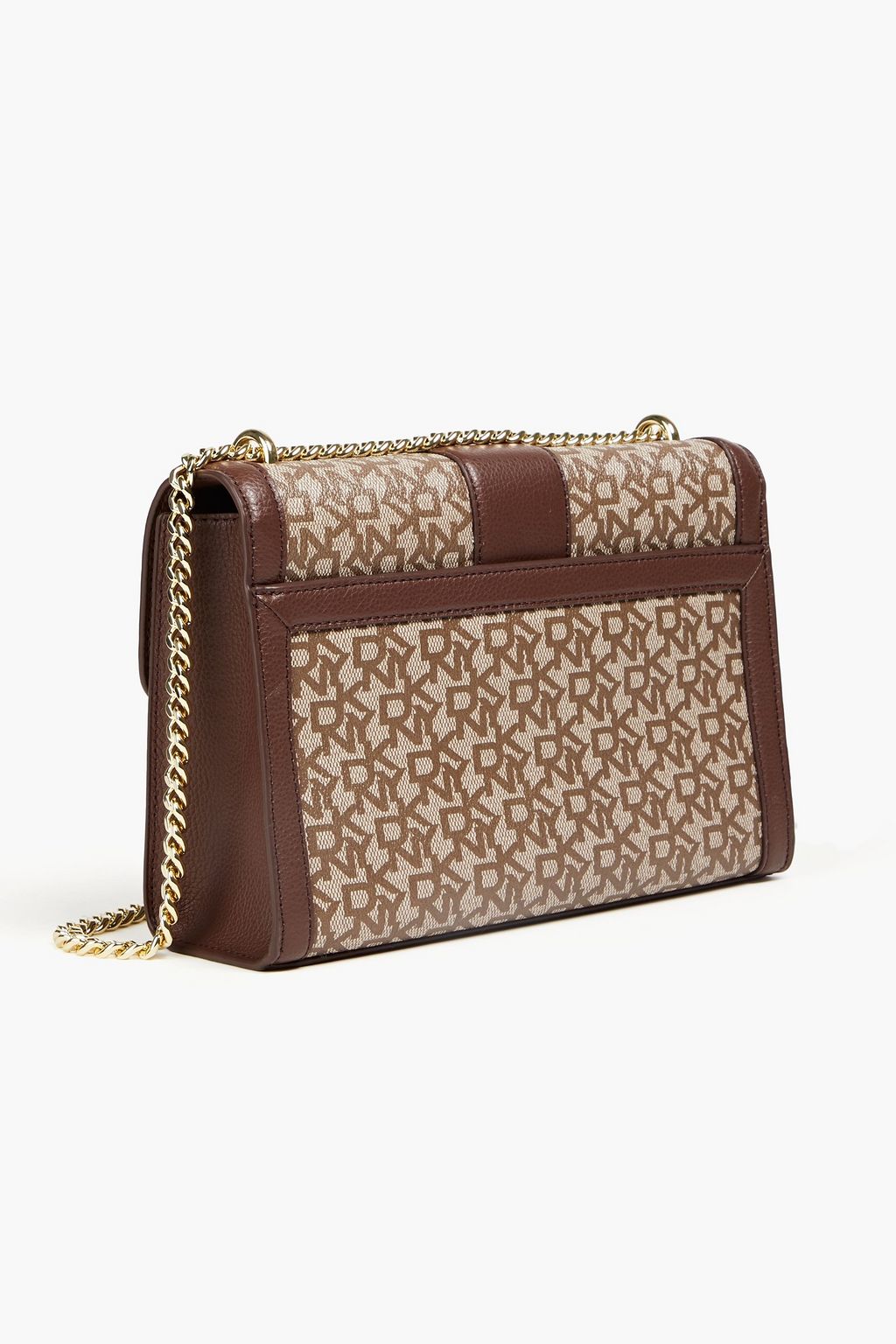 DKNY Ella leathertrimmed logoprint coated canvas shoulder bag Sale