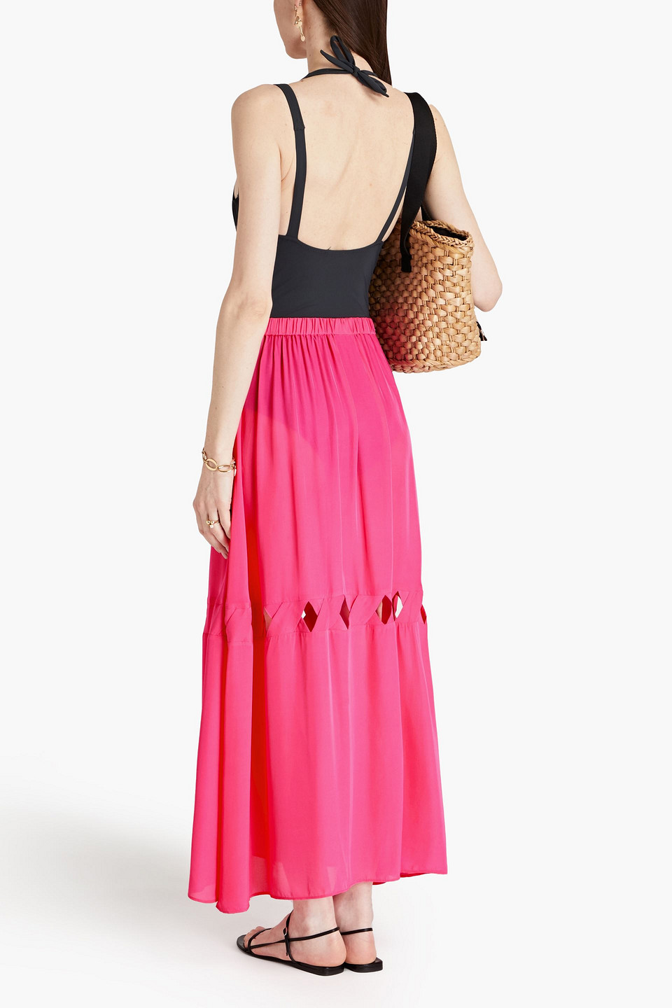  Valimare - Sardinia Maxirock Aus Chiffon Mit Cut-outs - Pink - S/m 