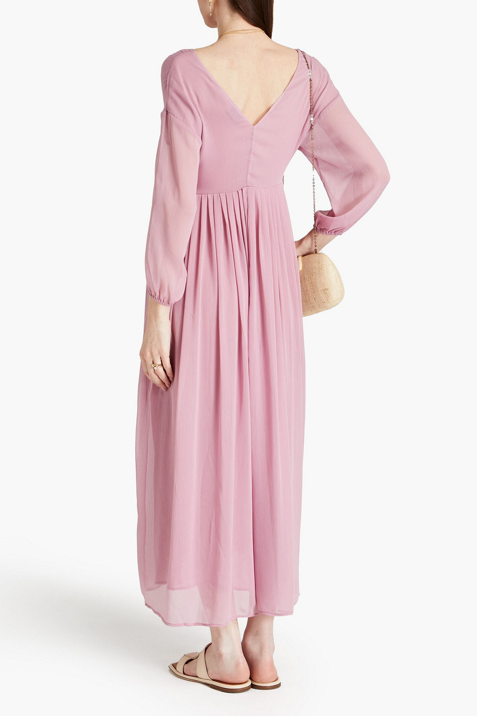  Valimare - Emily Midikleid Aus Chiffon Mit Falten - Pink - S/m 