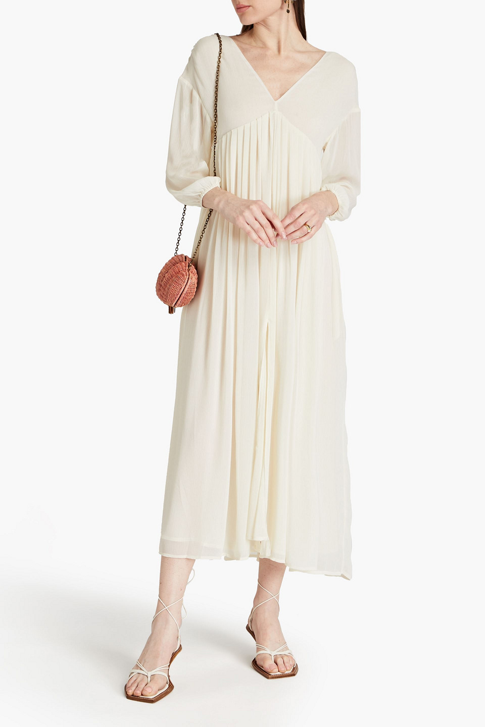  Valimare - Emily Midikleid Aus Chiffon Mit Falten - Neutral - S/m 