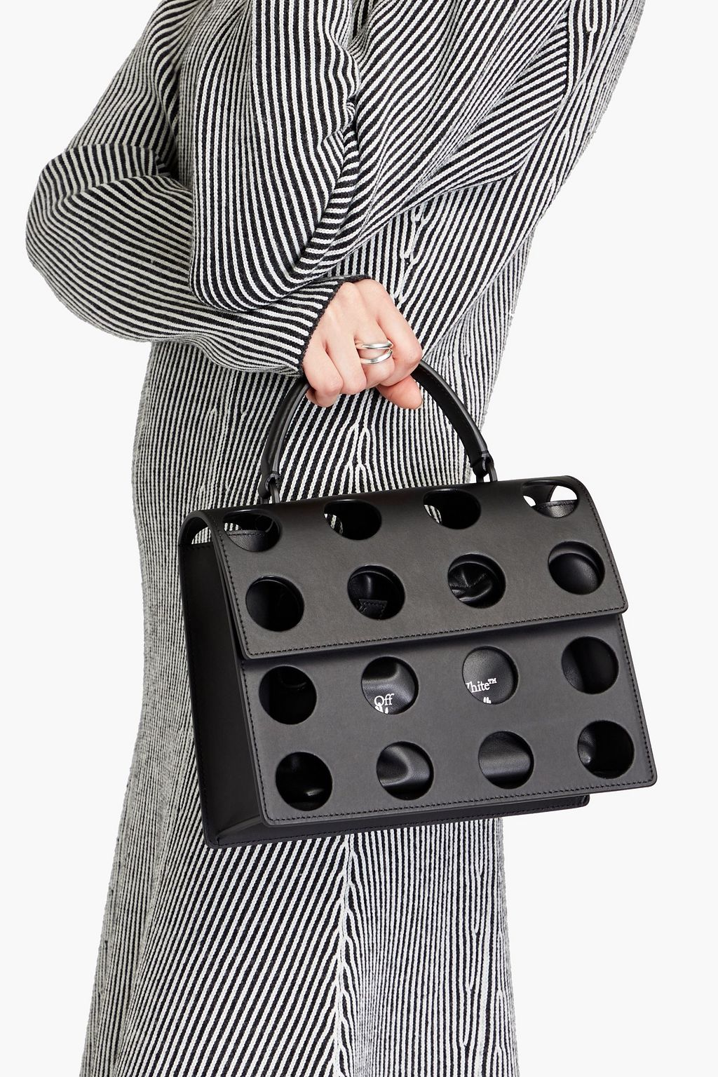 OFF-WHITE™ 2.8 Jitney Porthole cutout leather tote