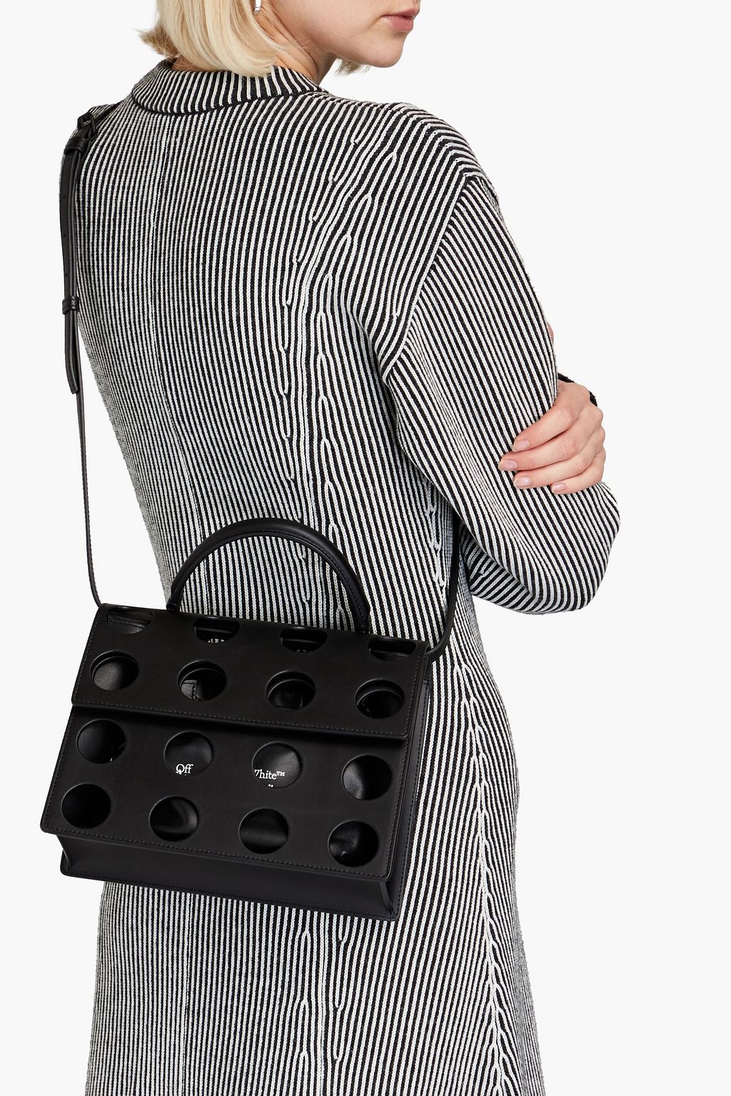 OFF-WHITE™ 2.8 Jitney Porthole cutout leather tote