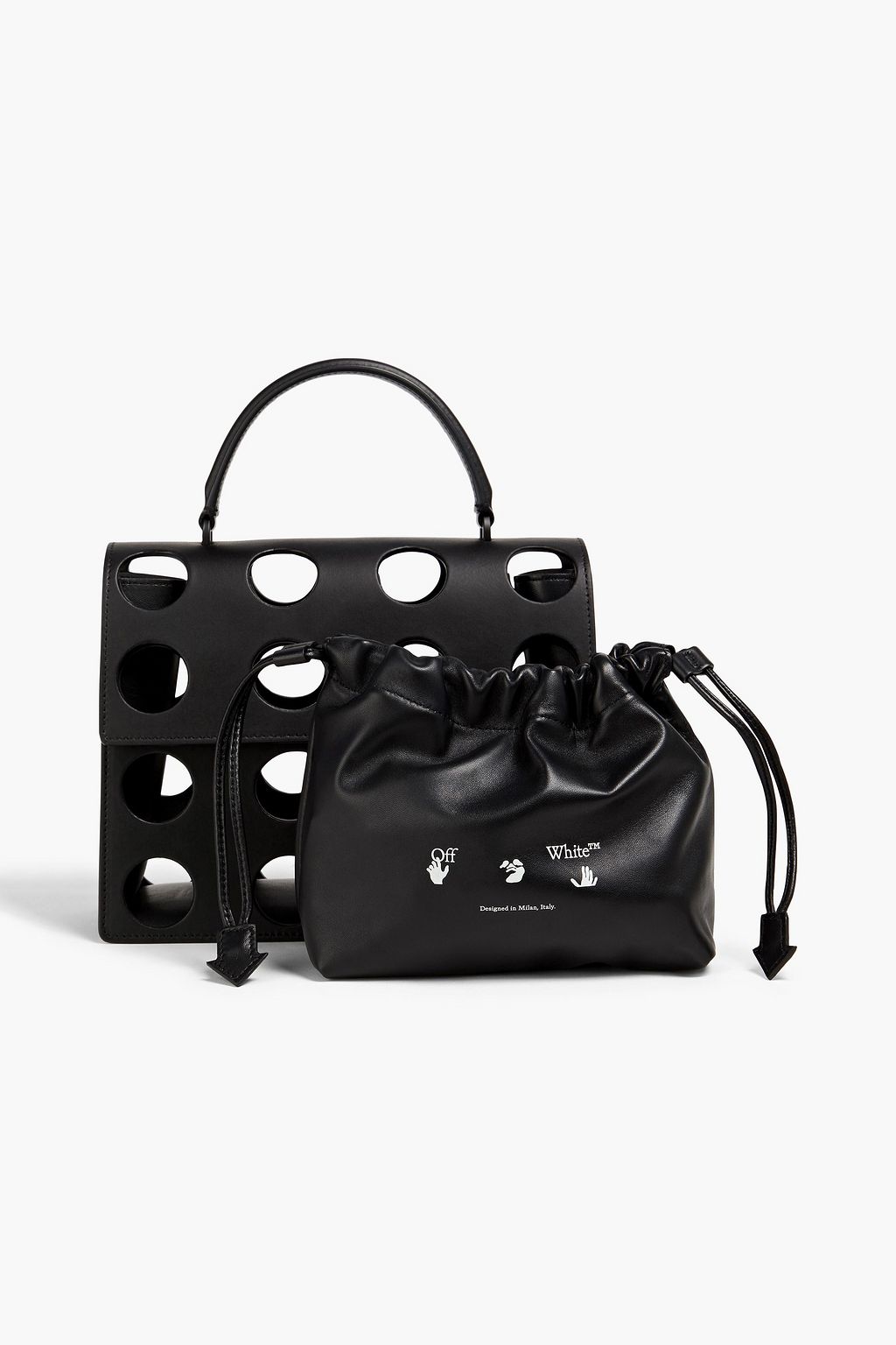 OFF-WHITE™ 2.8 Jitney Porthole cutout leather tote