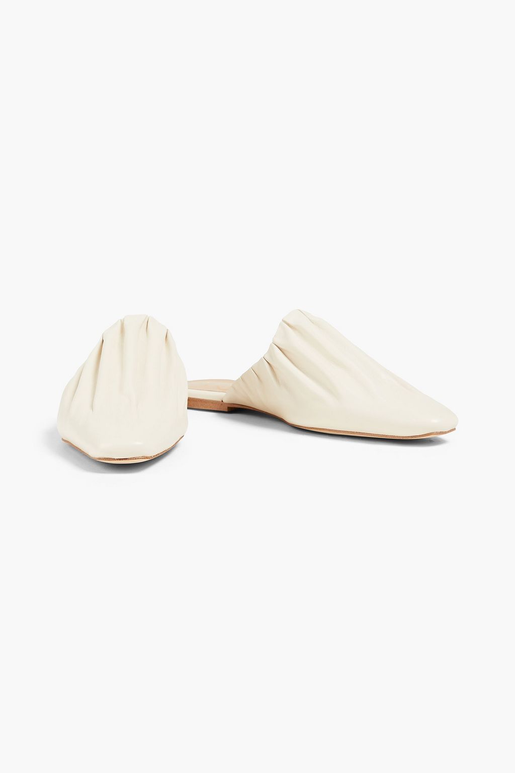 SAM EDELMAN Cecilia gathered leather slippers