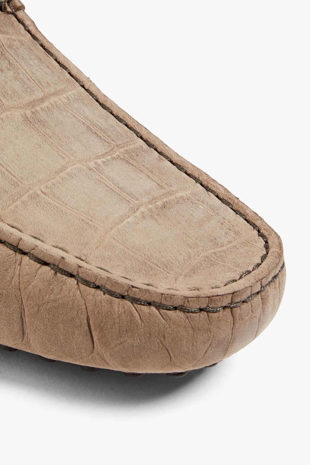 TOD'S Double T croc-effect leather driving shoes