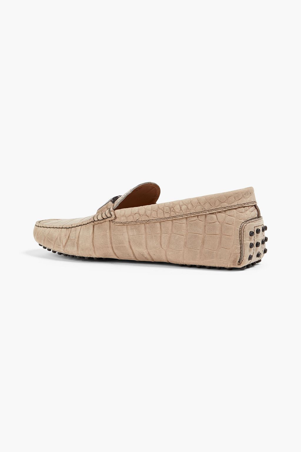 TOD'S Double T croc-effect leather driving shoes