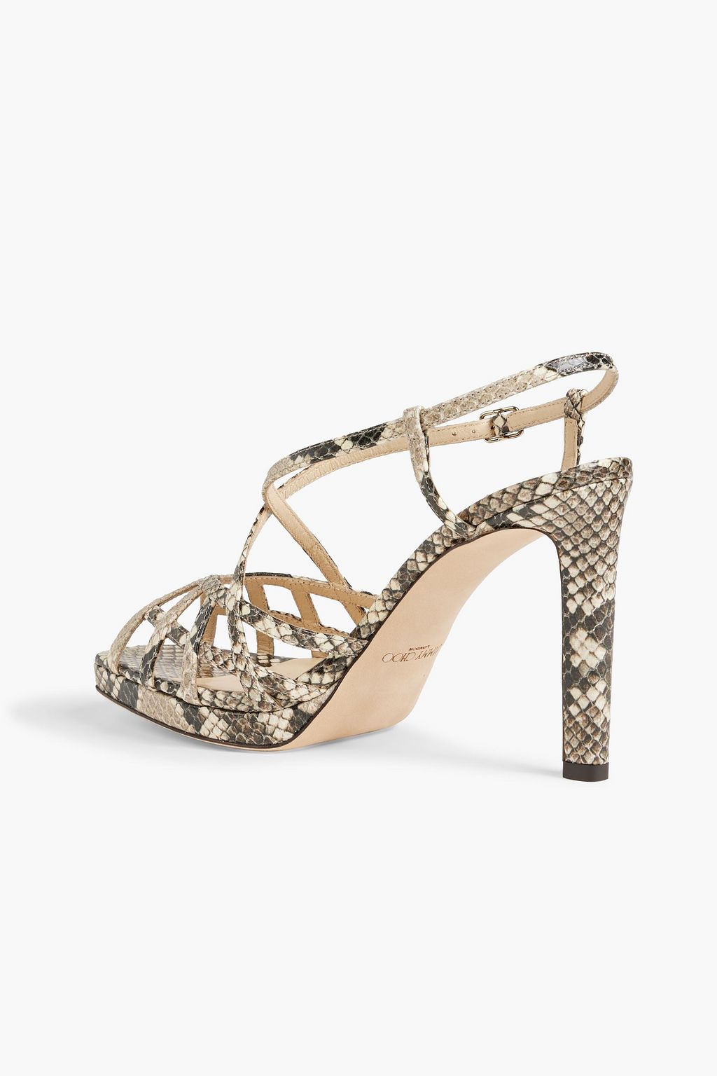 JIMMY CHOO Sadae 100 snake-effect leather sandals