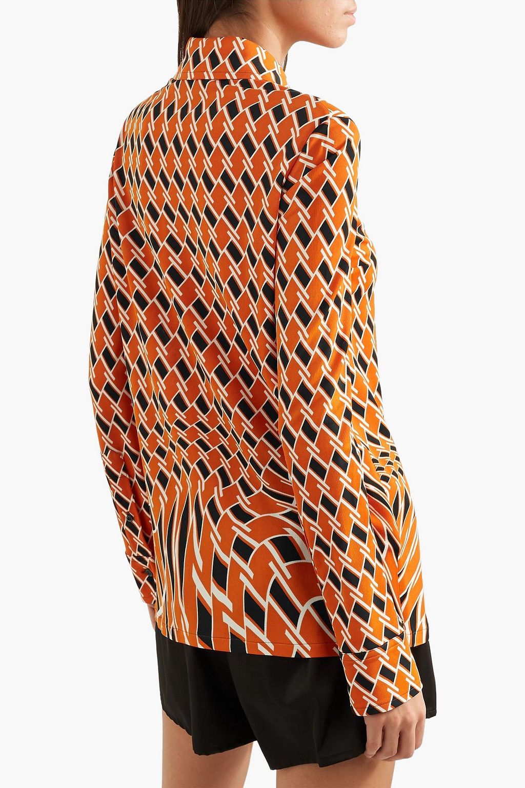 PRADA Printed crepe de chine shirt